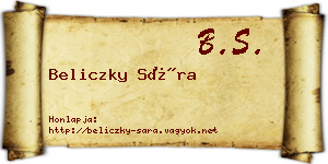 Beliczky Sára névjegykártya