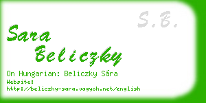 sara beliczky business card